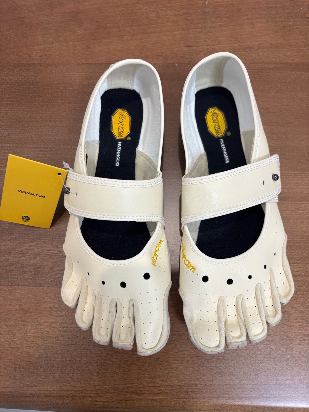 Vibram Cream FiveFingers Toe-Style Mary Jane Sneakers